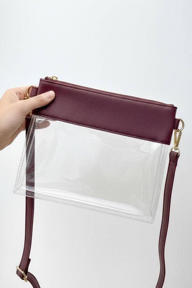 AD200T Game Day Clear Crossbody Bag/Clutch: Leopard