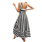 Frenchie Striped Spaghetti Tie Maxi