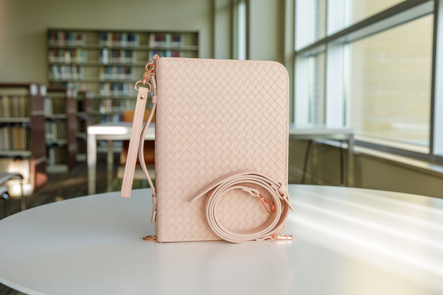 Ever AJ Weave Bible Case, Crossbody BLUSH
