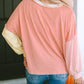 Stripe Colorblock Long Sleeve Shirt: M / Rose Gold