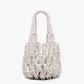 N2003 Colbie Macrame Mini Bucket Bag w/ Vegan Leather Base: Ivory