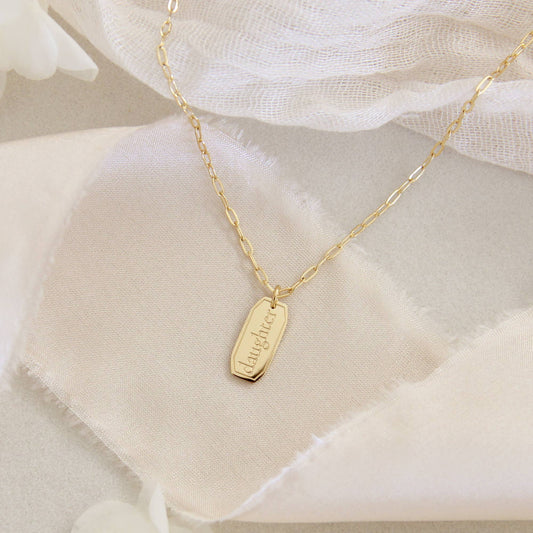 Daughter Necklace, 1 John 3:1: Yellow Gold