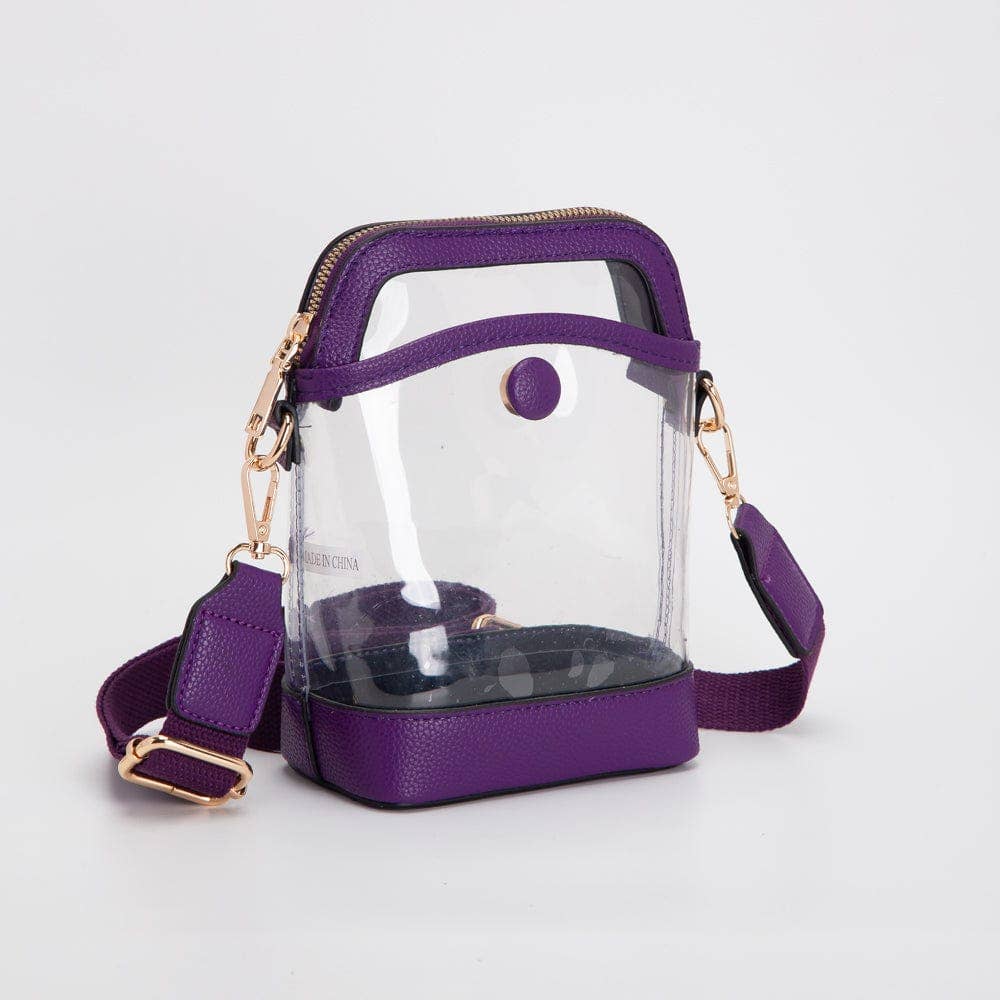 TG10575 Carly Clear Mini Crossbody Bag: Leopard