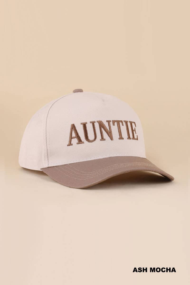 Wifey / Happy Wife / Auntie Two Tone Snapback Hat: ASH MOCHA-198906 / OS