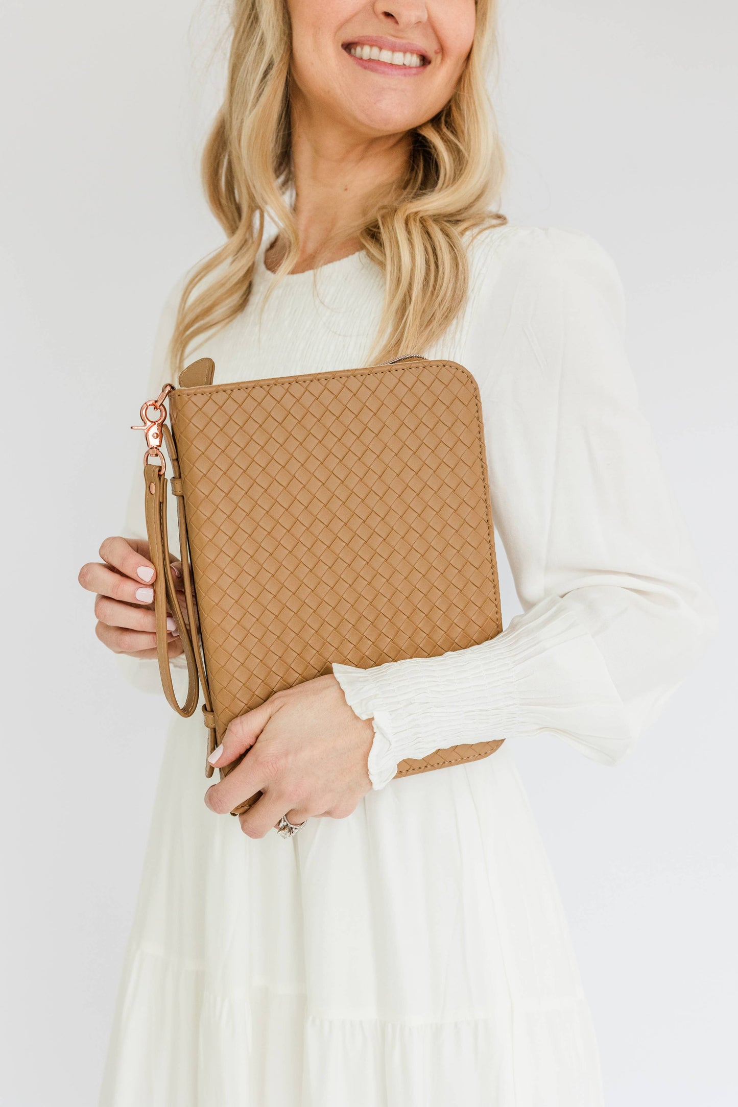 NEW Bible Cover, Weave Bible Case, Crossbody CARAMEL