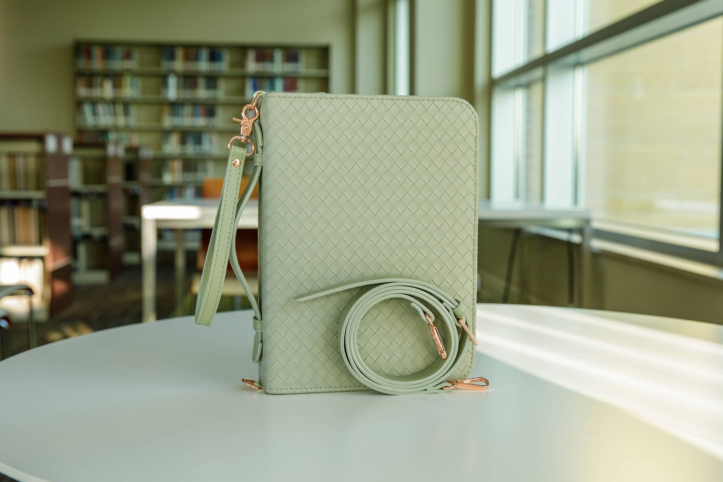 Ever AJ Weave Bible Case, Crossbody SAGE