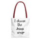 "I Choose the Jesus Way" Tote Bag | Jesus Collection by Love Tiffany
