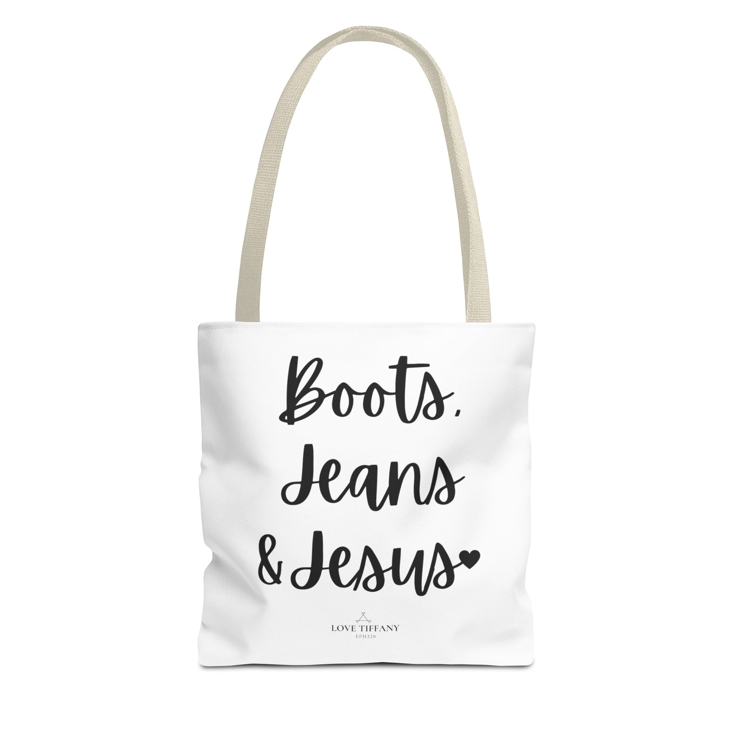 "Boots, Jeans & Jesus" Tote Bag | Jesus Collection by Love Tiffany
