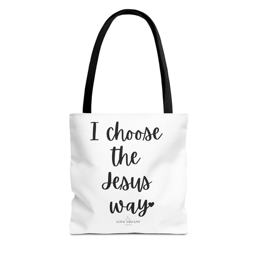 "I Choose the Jesus Way" Tote Bag | Jesus Collection by Love Tiffany