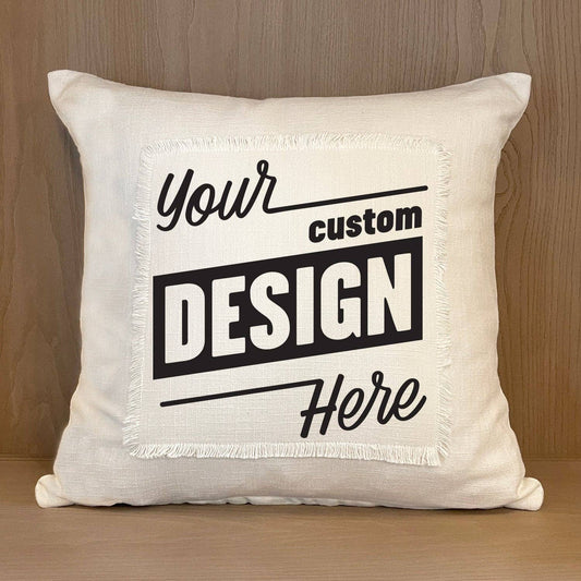 Custom Design / Natural or Grey Pillow Cover: Natural
