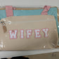 WIFEY Duffle Bag – Seaside Color Block – Mint/Tan/Cream/Pink