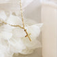 Delicate Cross Necklace, 1 Corinthians 1:18: Yellow Gold