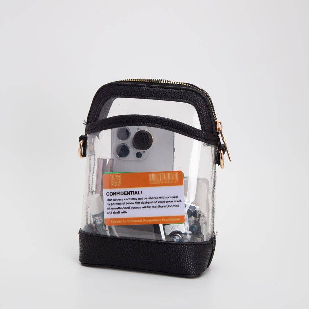 TG10575 Carly Clear Mini Crossbody Bag: Leopard