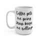 "Coffee Gets Me Going Jesus Keeps Me Rolling" White Gloss Ceramic Mug 15oz | Jesus Collection by Love Tiffany