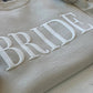 Embossed Beige Bride Crewneck: Sand / Small