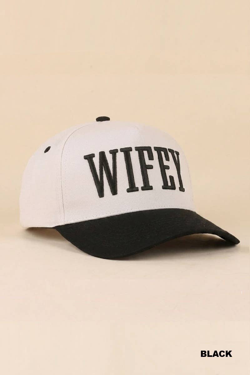 Wifey / Happy Wife / Auntie Two Tone Snapback Hat: ASH MOCHA-198906 / OS