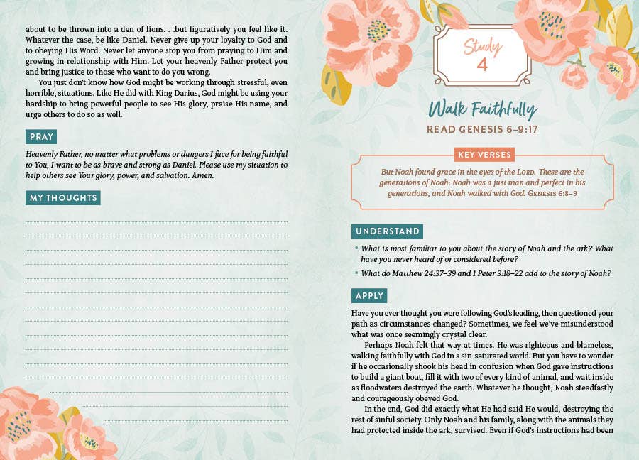 The Holy Bible KJV: 5 Minute Bible Study Edition (Summertime Florals)