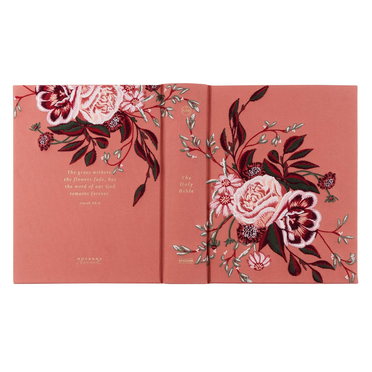 Hosannah Revival Linen Embroidered "Rosedal Theme" CSB Notetaking Bible