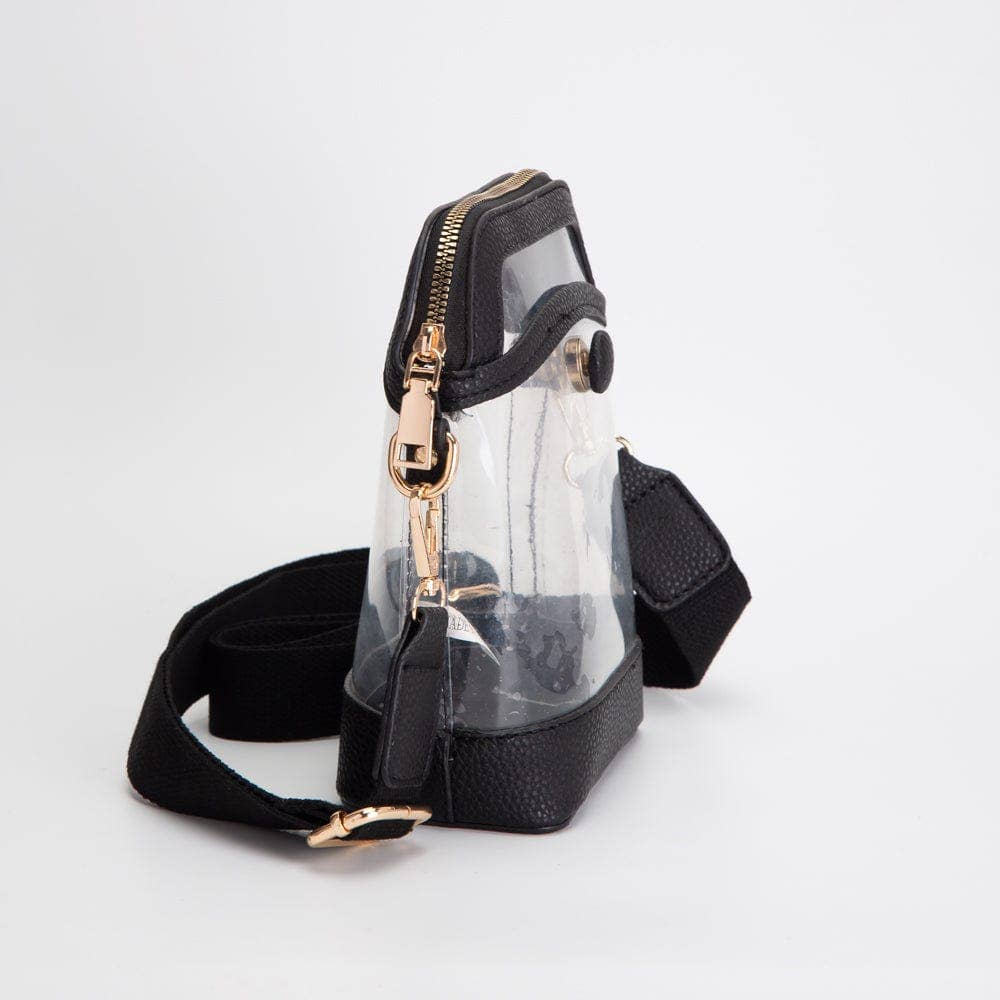 TG10575 Carly Clear Mini Crossbody Bag: Leopard