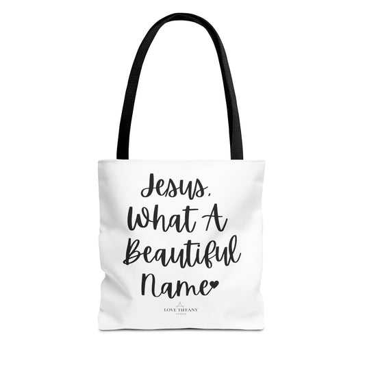 "Jesus What A Beautiful Name" Tote Bag | Jesus Collection by Love Tiffany