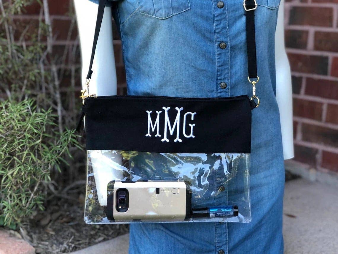 AD200T Game Day Clear Crossbody Bag/Clutch: Leopard