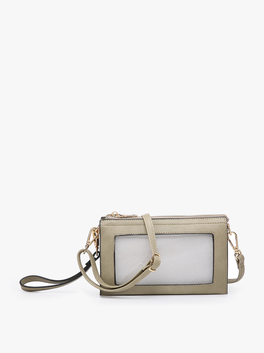 M2002 Maeve 3 Compartment Crossbody w/ Clear Phone Window: Willow