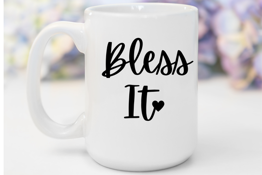 "Bless It" White Gloss Ceramic Mug 15oz | Jesus Collection by Love Tiffany