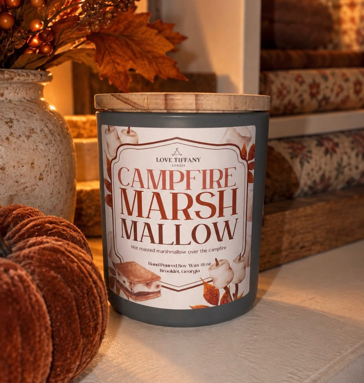 Campfire Marshmallow Full Frosted Candle - "Scents of the Season"