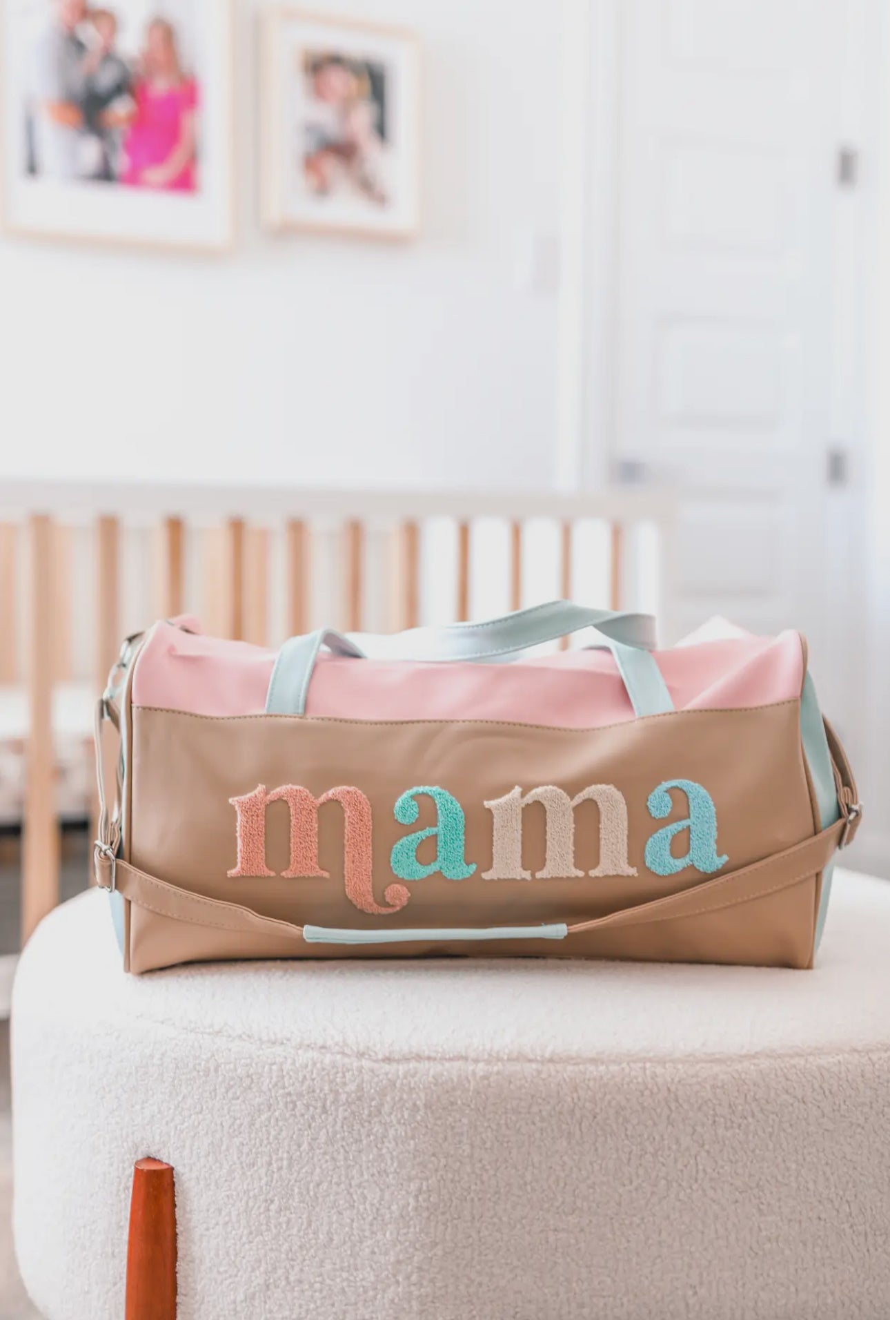 "Mama" Modern Weekender Chenille Duffel