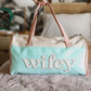 "Wifey" Modern Weekender Chenille Duffle