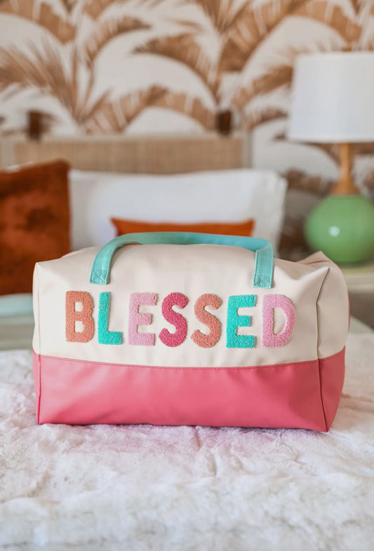 "Blessed" Chenille Duffel - Travel Companion