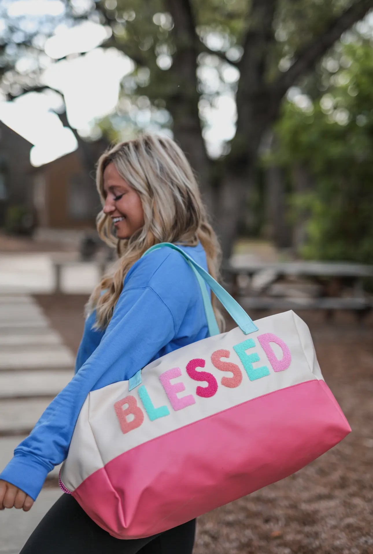 "Blessed" Chenille Duffel - Travel Companion
