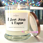 I Love Jesus & Naps - Bourbon Glass Soy Candle with Metal Lid