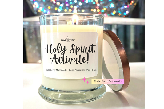 Holy Spirit Activate! - Bourbon Glass Soy Candle with Metal Lid