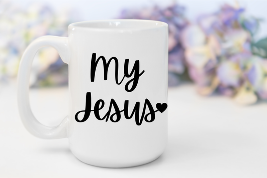 "My Jesus" White Gloss Ceramic Mug 15oz | Jesus Collection by Love Tiffany