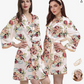 Simply Rosy Floral Satin Kimono Robe