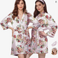 Simply Rosy Floral Satin Kimono Robe