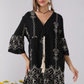 Nala Embroidered Dress With Tassel Ties