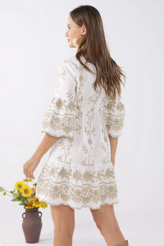 Miley Floral Embroidered Dress