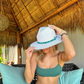 Giavanna Gem Cluster Band Straw Panama Hat