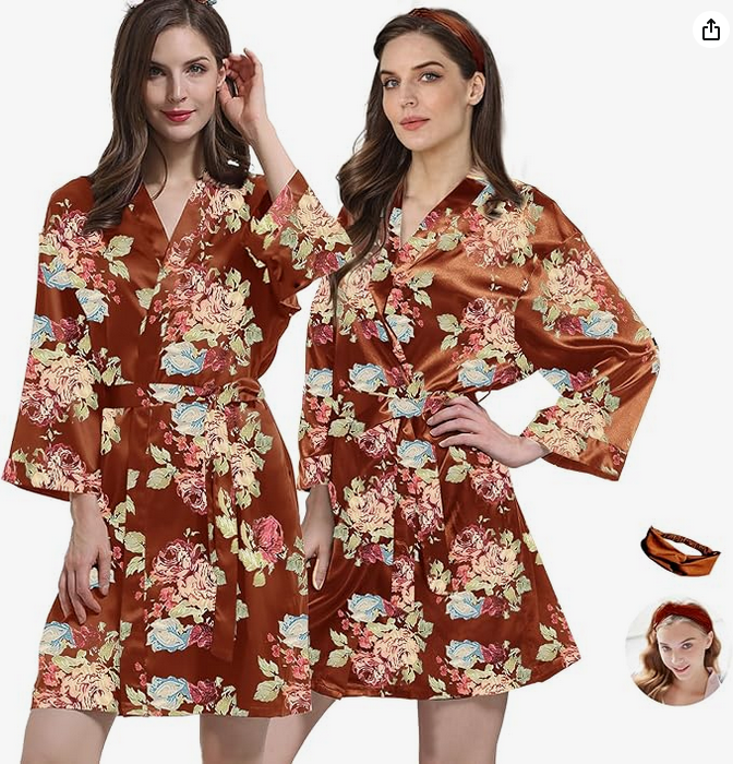 Rose Garden Satin Robe