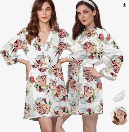 Rose Garden Satin Robe