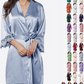 Lovely Lace Trim Satin Kimono Robe