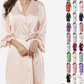 Lovely Lace Trim Satin Kimono Robe