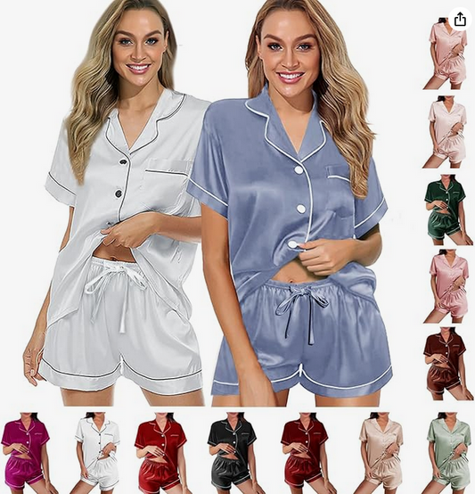 So Sweet Satin Pajama Short Set