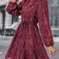 Scarlett Feathered Lace Button Down Tie Dress
