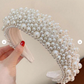 White Swan Cluster Pearl Headband
