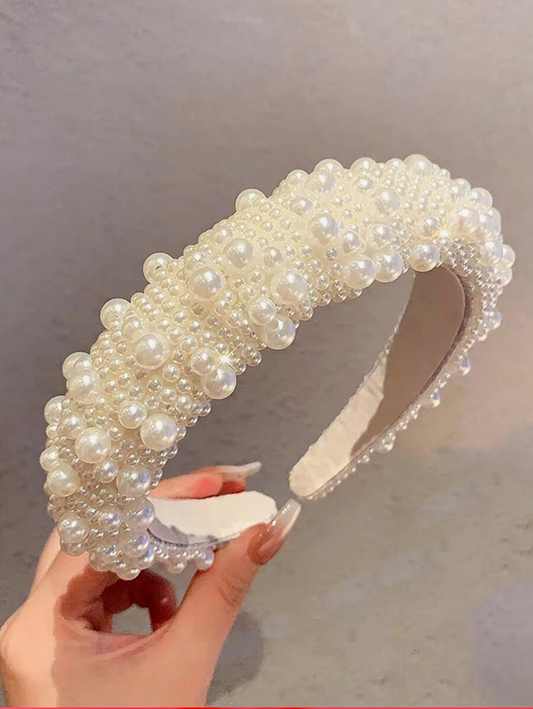 Vintage Pearl Cluster Headband