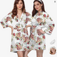 Simply Rosy Floral Satin Kimono Robe