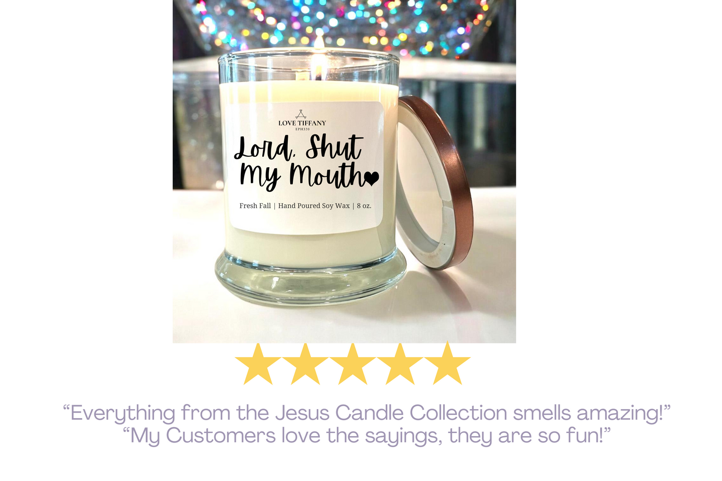 Holy Spirit Activate! - Bourbon Glass Soy Candle with Metal Lid